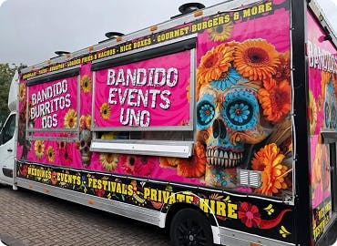 The Bandido van - proudly serving Swindon's best burritos! The Bandido van - proudly serving Swindon's best burritos!
