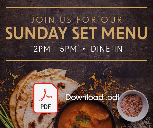 Join us for our Sunday dine-in set menu.