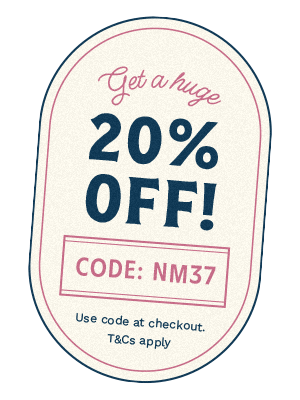 20% off your order when you use the code: NM37 at the checkout.