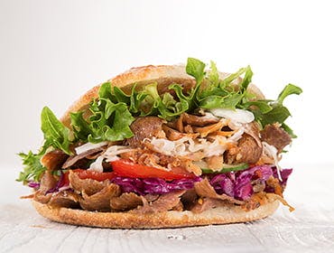 A tasty kebab packed full with doner and salad