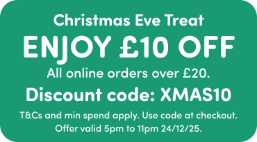 Get £10 off your Christmas Eve order with the code: XMAS10