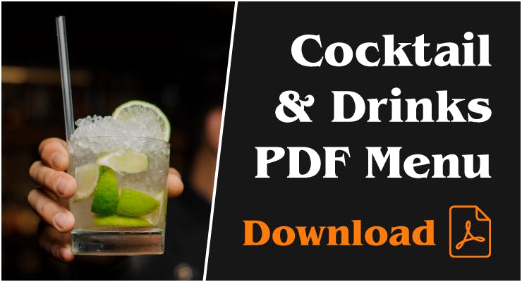 Cocktail PDF Menu