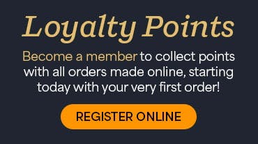 Become a member to collect points 
with all orders made online, starting 
today with your very first order! 