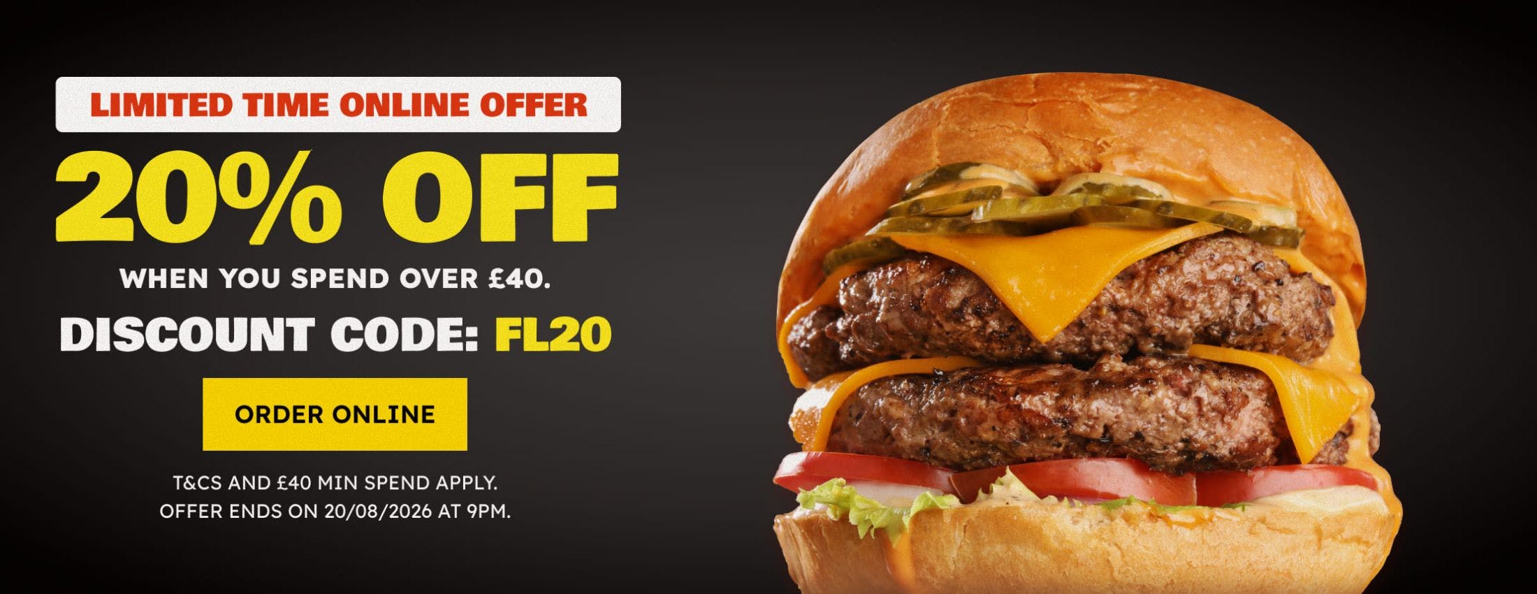 Get 20% off your online order when spending over £40 online! T&Cs apply.
