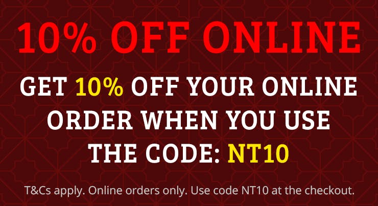 Get 10% off your online order with the code: NT10