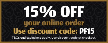 Get 15% OFF your online order with the code: PF15