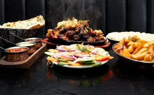 A selection of tasty Indian dishes available when you book a table at our Indian Restaurant in Derby