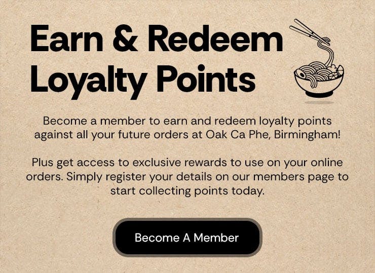 Become a member to earn and redeem loyalty points against all your future orders at birmingham, Birmingham! 