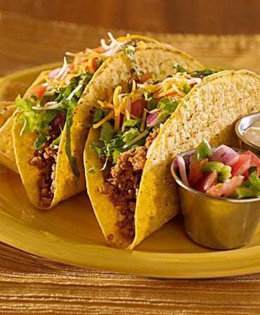 Crunchy and delicious tacos from Burger and Mexican Now, order now!