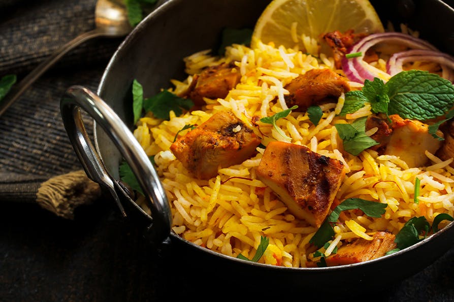 Amazingly delicious Chicken Biryani! Start your online order now at Cinnamon!