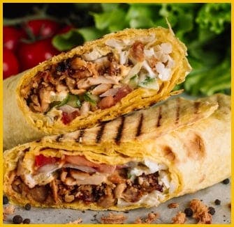 Order Online Shawarma with Naan, Chips and Salad