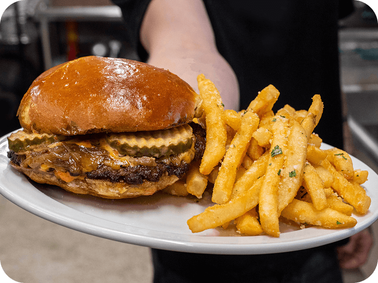 Tempting burgers and fries ready to order from Sliders, the best Burger Restaurant & Takeaway in Swindon
