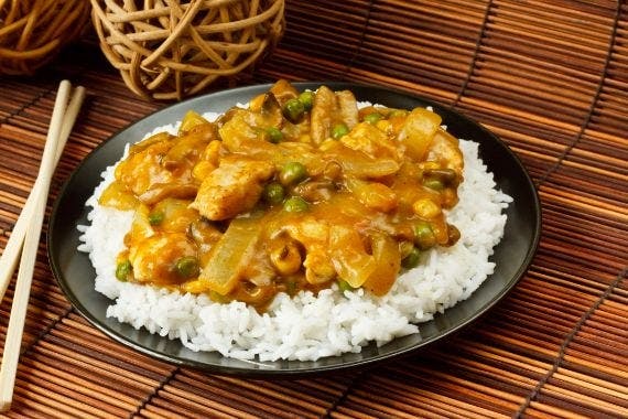 A traditional Chinese curry served on rice