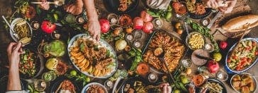 A table full of traditional Turkish dishes