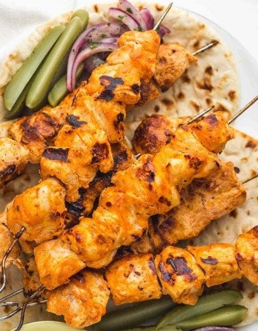 Chargrilled chicken kebabs served at Efes Kitchen and Bar