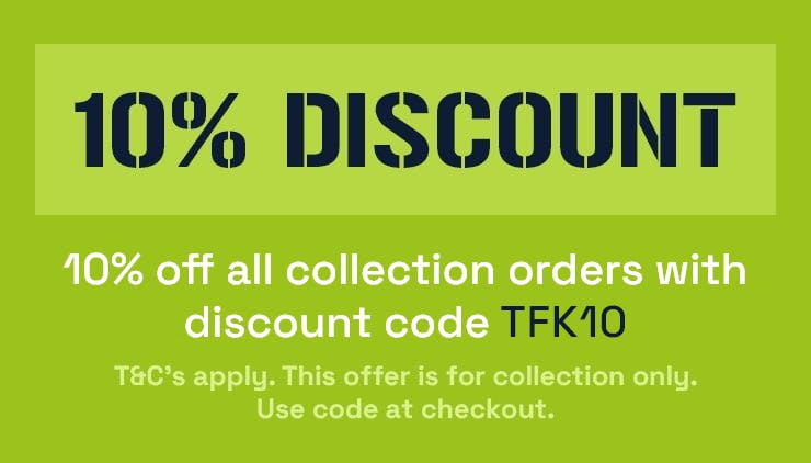 10% off all orders! Use code TFK10 at the checkout