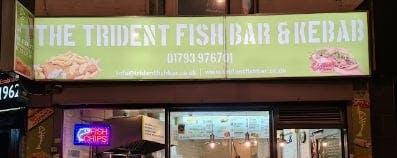 The Trident Fish Bar and Kebab Store from outside