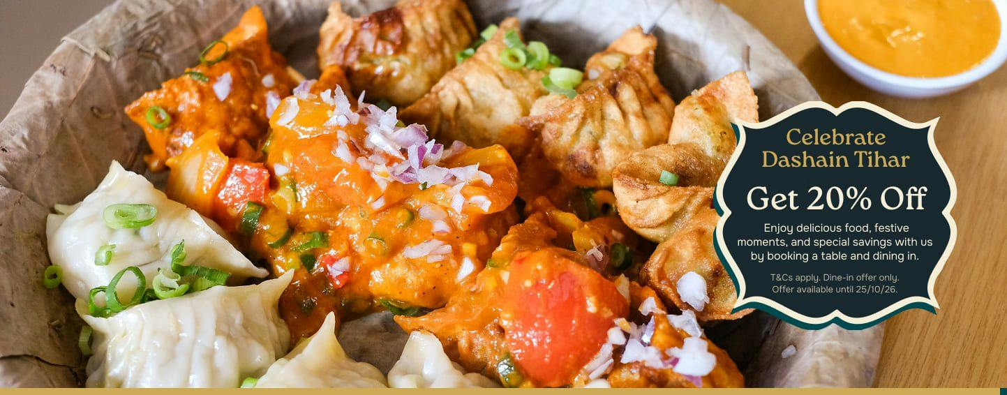 Celebrate Dashain Tihar at Gurkha and get a discount off your food bill! T&Cs apply. Limited time offer.