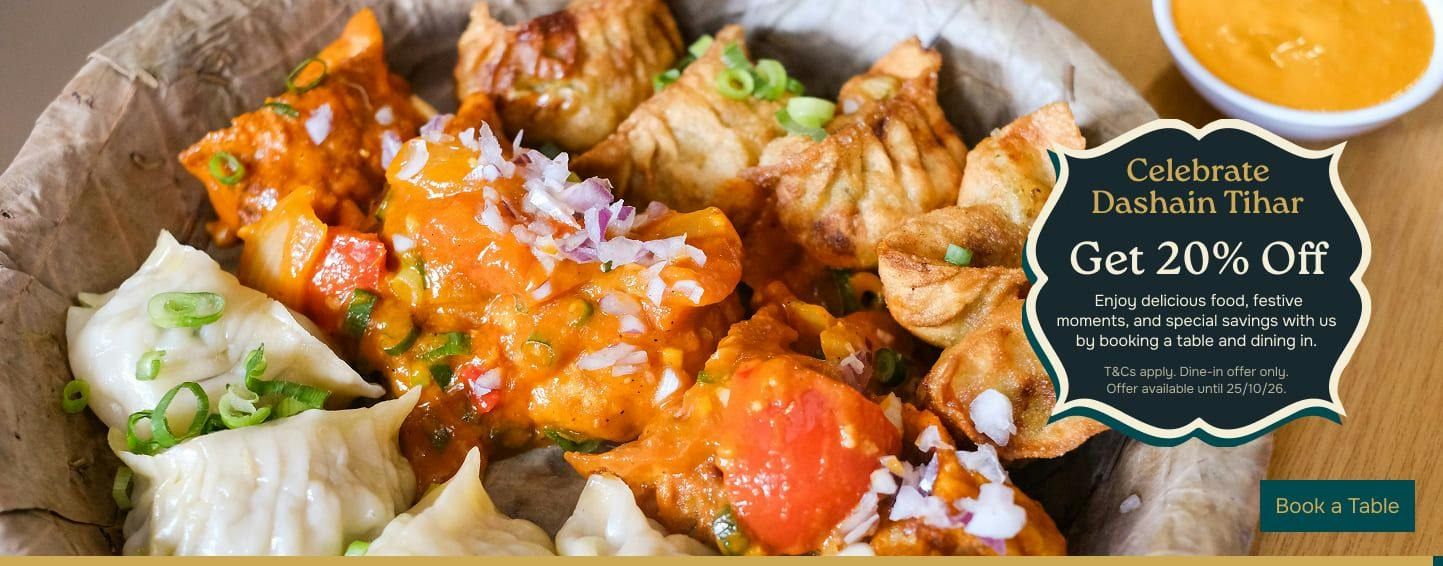Celebrate Dashain Tihar at Gurkha and get a discount off your food bill! T&Cs apply. Limited time offer.
