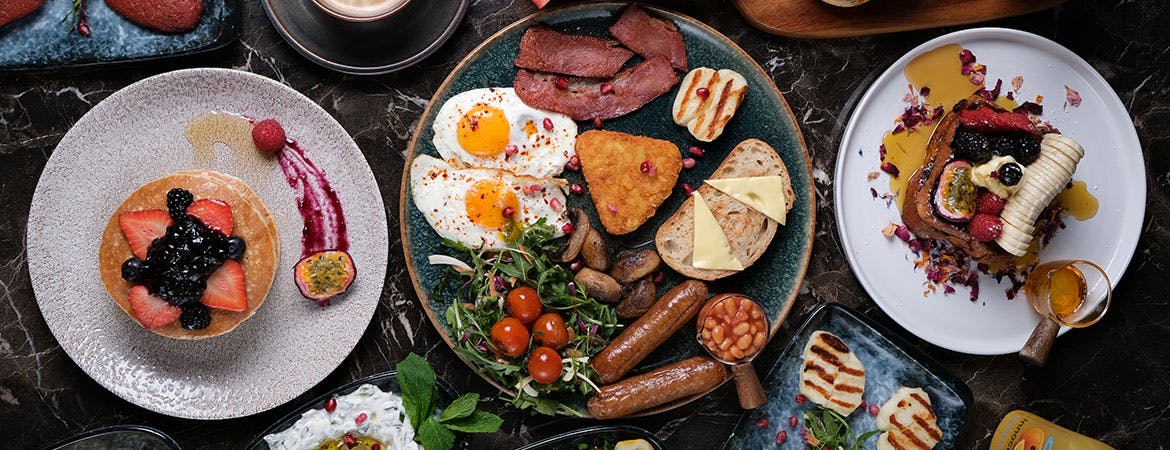 English Breakfast,  pancakes, sides and dips from Elif, Shepherds Bush