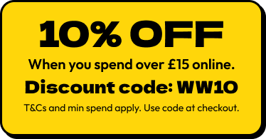 Get 10% off your order using the code WW10! T&Cs apply, min spend £15. Get 10% off your order using the code WW10! T&Cs apply, min spend £15.
