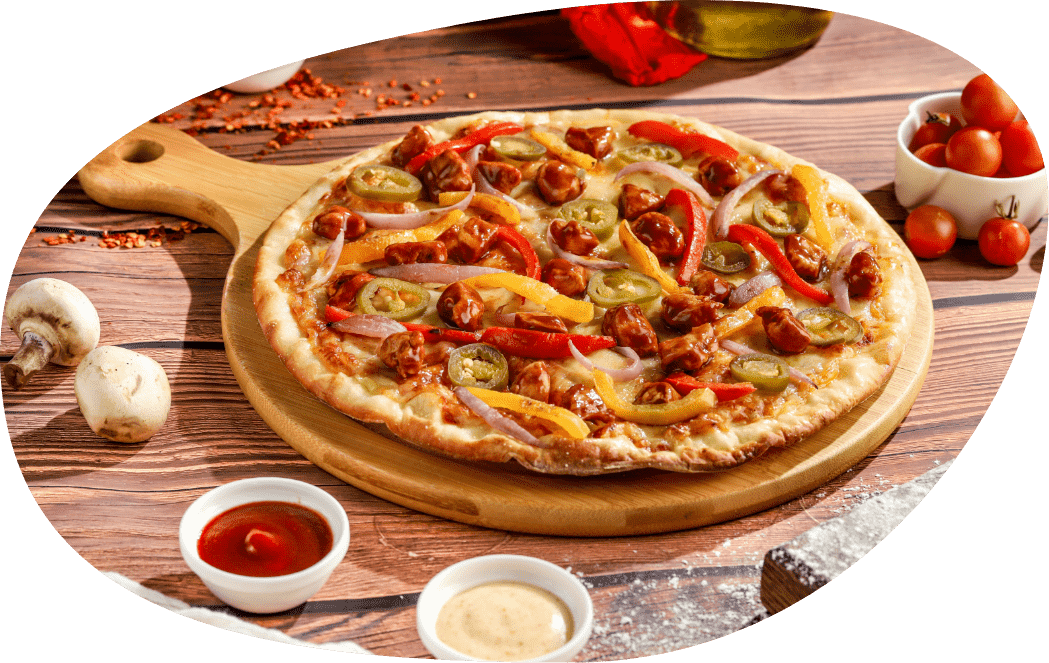 Create your own pizza, with a choice of 4 toppings at Hot Pizza and Grill ({shop_name)}