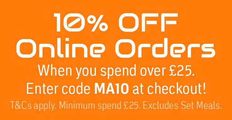 Get 10% off online orders. Use code MA10 at checkout. Minimum spend £25.