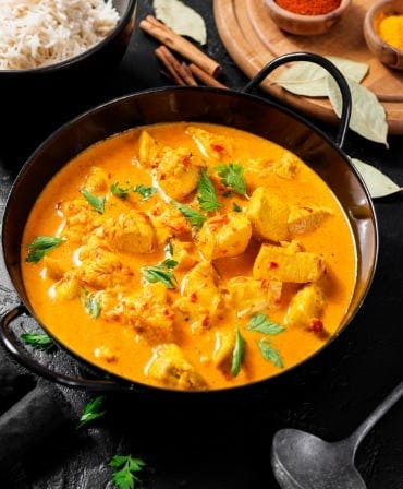 Tasty Korma, mild, creamy and sweet from De Mountain Masala (Christchurch)