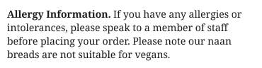 If you have an allergy or intolerance please call before placing your order. If you have an allergy or intolerance please call before placing your order.