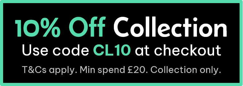 10% off collection orders with code CL10.