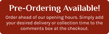 We offer preorders! Add your desired delivery/collection time to the comments box at the checkout.