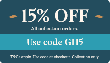 Get 15% off your collection order with code GH5