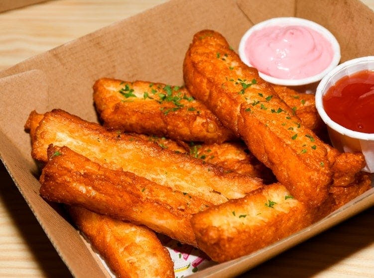 Crispy golden chips cooked to perfect at Foodie in Dunstable