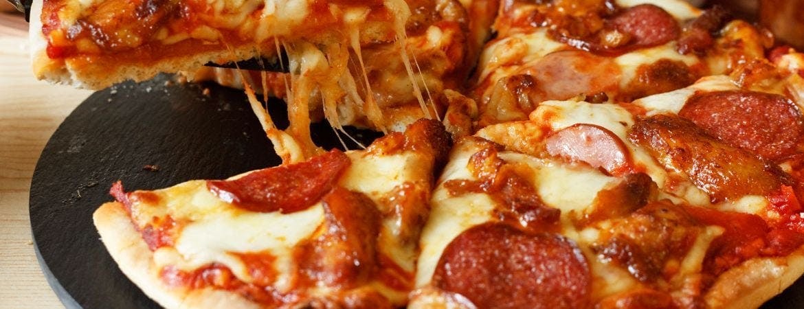 Delicious meat feast pizza from Foodie in Dunstable