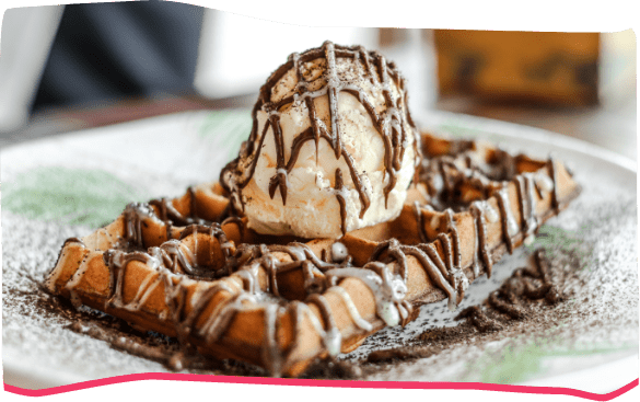 Order delicious Belgian waffles online from Harmys Sweet Treats (Derby)