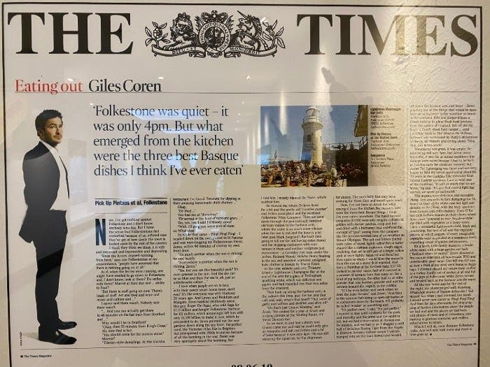 News article from The Times about Annapurna Restaurant in Folkestone