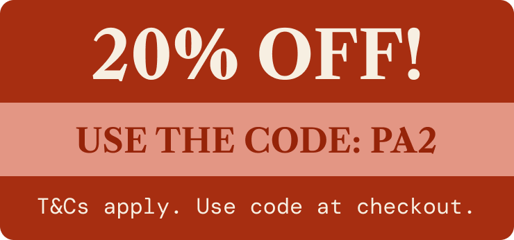 20% off orders with code PA2
