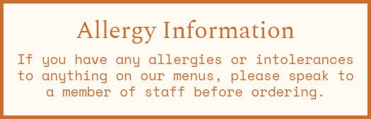Please speak to a member of staff at Elysium Bistro before placing your order if you have any allergies or intolerances