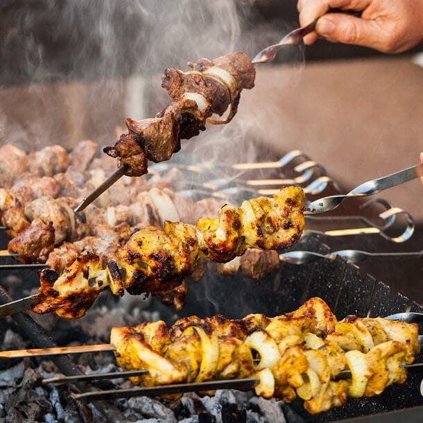 Skewers, breads and kebabs fresh off the grill at Kingston Grill - the best Kebab Takeaway in Kingston upon Thames