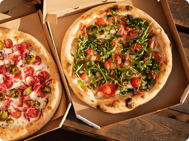 Takeaway pizza available for collection or home delivery from Toscana Pizzeria (Battersea)
