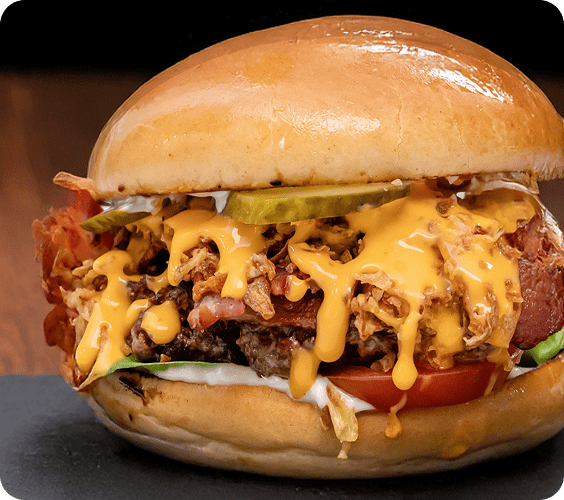 Burger served by the chefs at Bite Factory (Swindon)