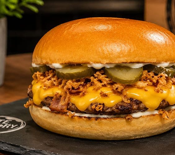 Burger served by the chefs at Bite Factory (Swindon)