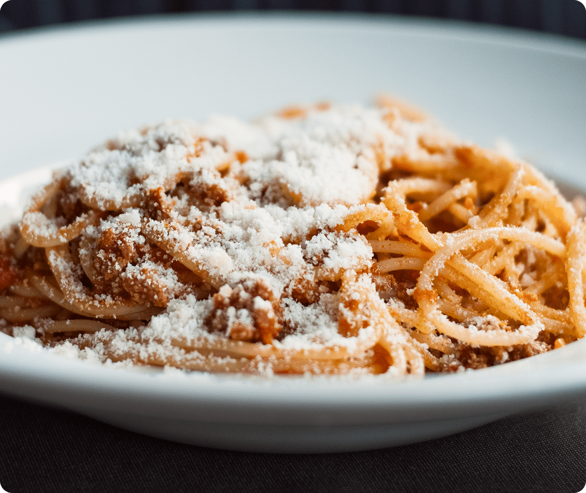 Spaghetti carbonara from our Italian Restaurant and Takeaway in Chorlton-cum-Hardy