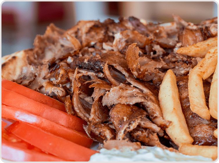 Kebab and chips with salad from Golden Pizza and Kebab (Swindon)
