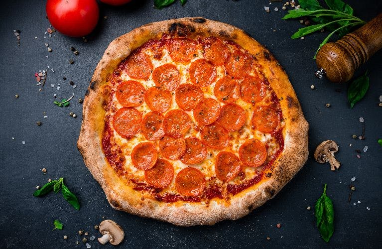 Order wood-fired pizza online from La Bella Pizzeria (Norwood)