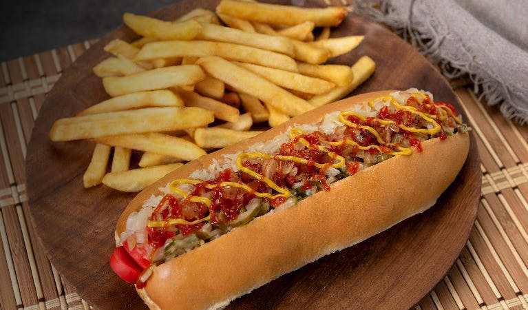 Order hot dogs online from Taccs N Dawgs in Swindon