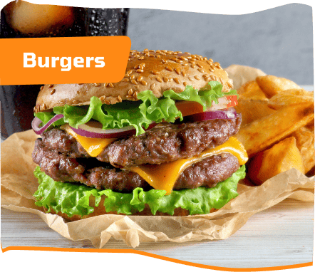 Stacked and packed with flavour, order burgers from Ozzys Kebab and Pizza
