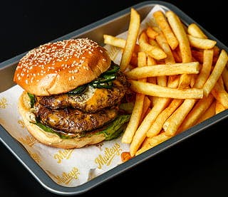 Smashed burger served at Mutleys (Barking)