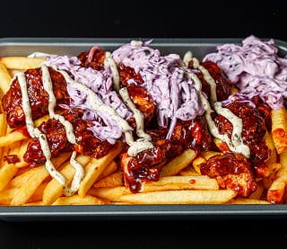 Chips with coleslaw at Mutleys (Barking)