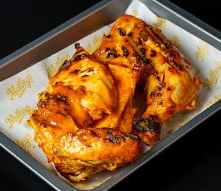 Half roast chicken served at Mutleys (Barking)